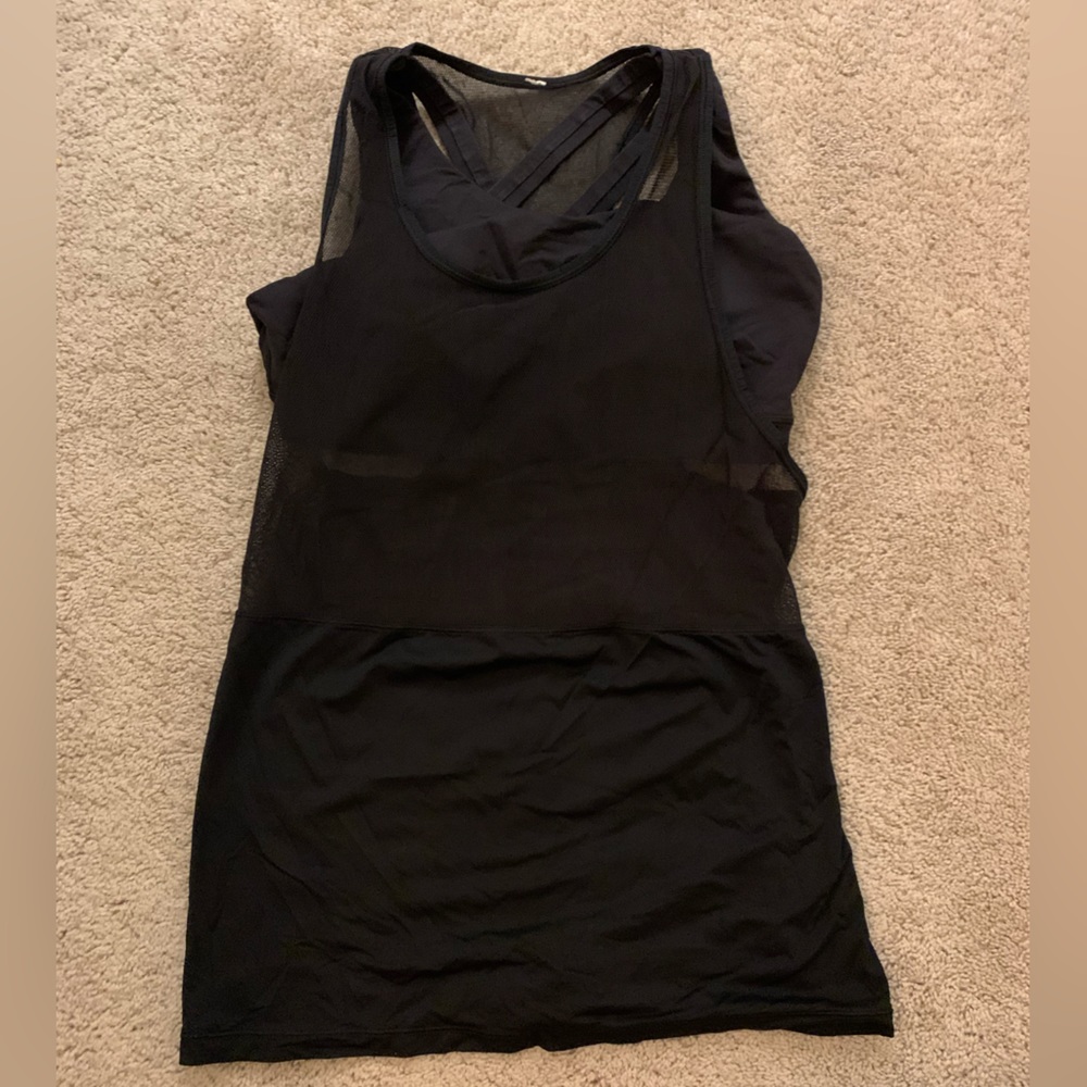 Black Lululemon tank with built in bra